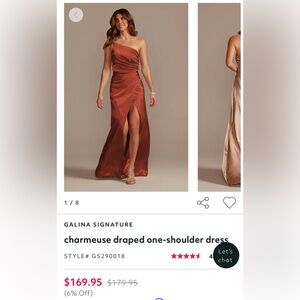 David’s Bridal GALINA SIGNATURE
charmeuse draped one-shoulder dress 12